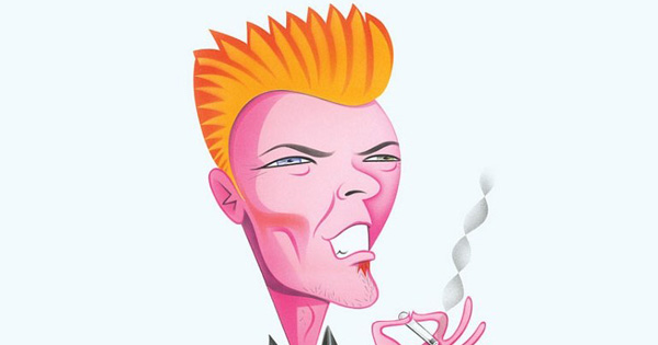 david bowie cigarette cartoon David Bowie Answers the Famous Proust Questionnaire – The Marginalian